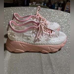 Pink and White Women's Sneakers